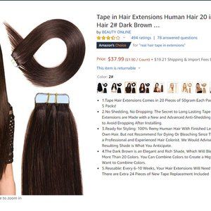 150G Hair Extensions Dark Brown Tape in